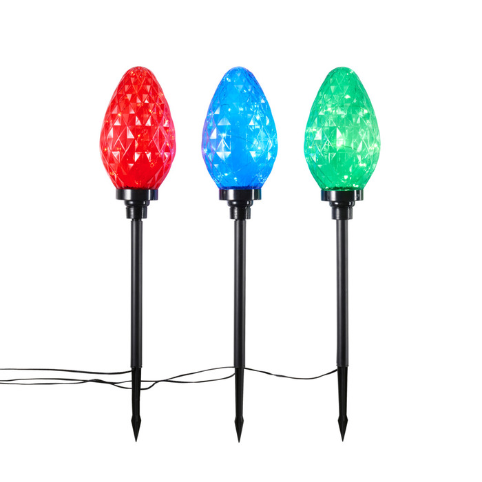 Lykta 3 x 20 LED Röd/Grön/Blå 3-pack Stemning